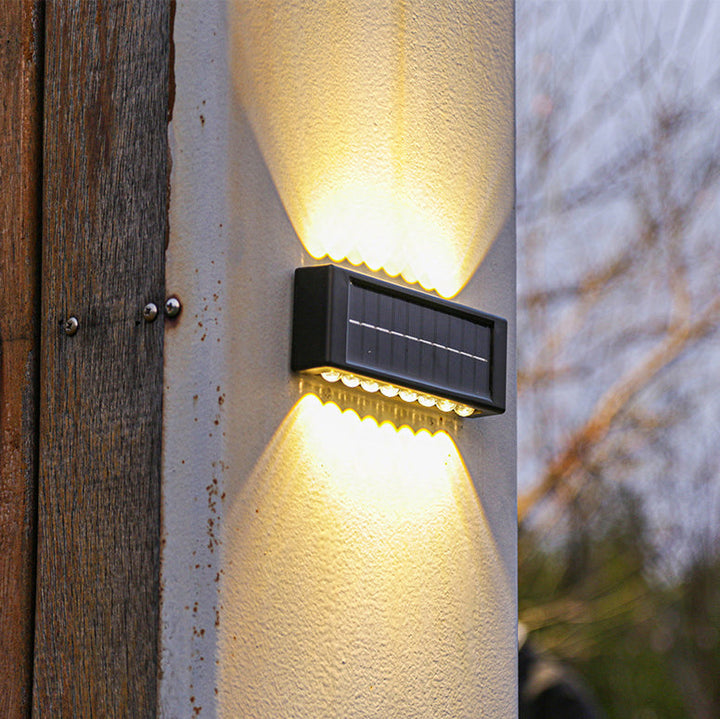 Moderne Einfachheit Solar Wasserdicht Rechteckige ABS PVC LED Wandleuchte Lampe Für Außenpatio