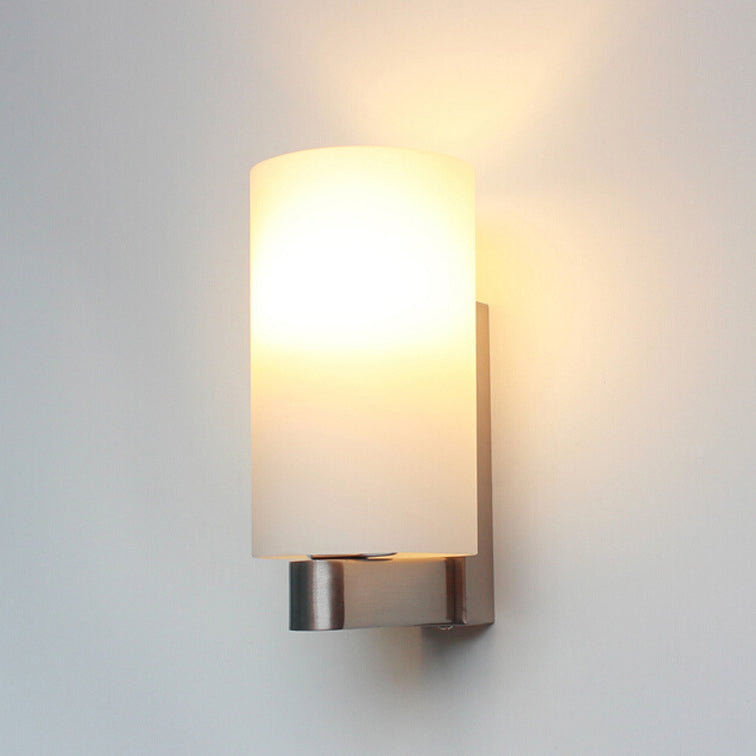 Moderner minimalistischer Eisen-Glas-Zylinder 1-Licht-Wandlampe für den Flur