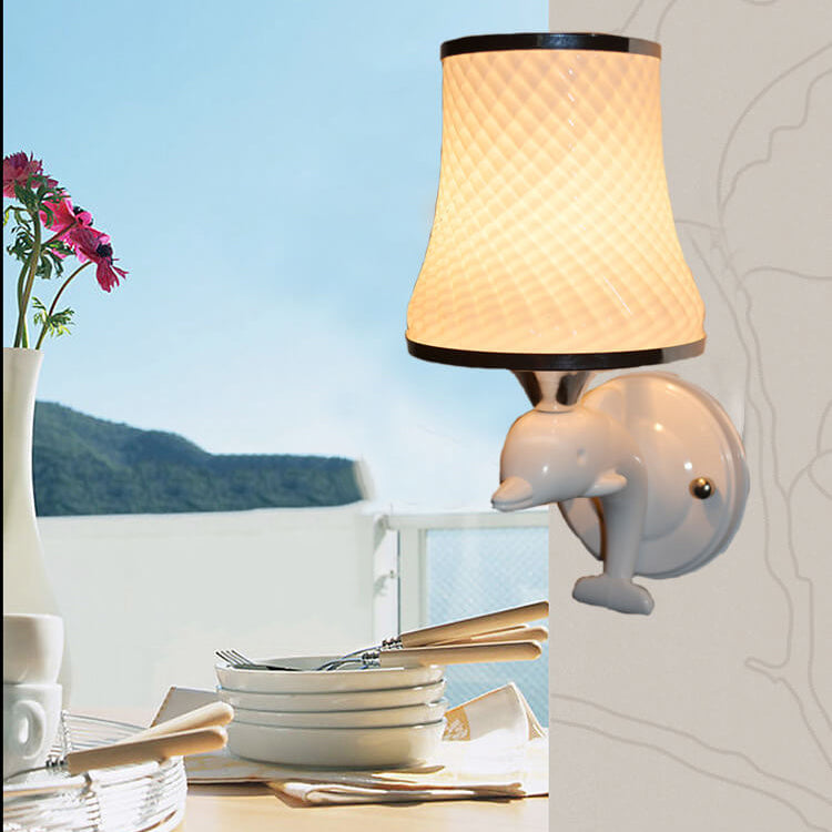 Moderne Glas Kreative Delfin Dekoration Design 1-Licht Wandlampe