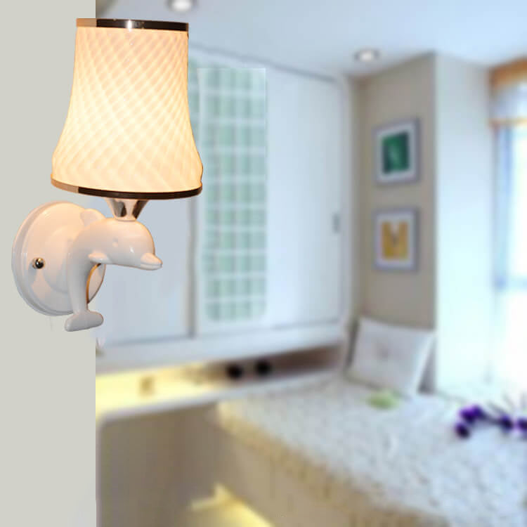 Moderne Glas Kreative Delfin Dekoration Design 1-Licht Wandlampe