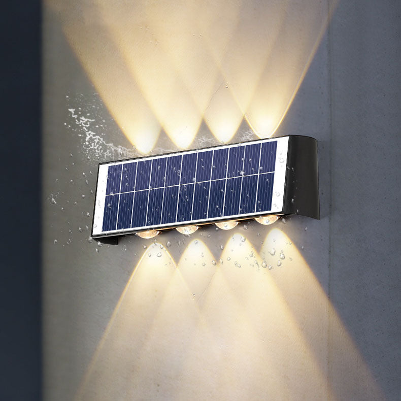 Moderne Einfachheit Solar Wasserfest Rechteckige ABS PMMA LED Wandleuchte Lampe Für Außenpatio