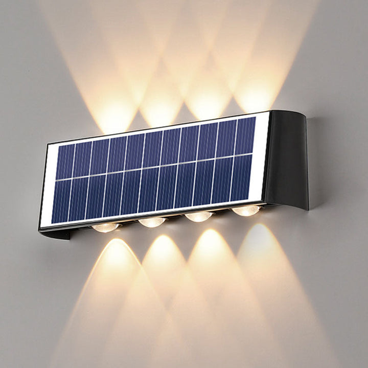 Moderne Einfachheit Solar Wasserfest Rechteckige ABS PMMA LED Wandleuchte Lampe Für Außenpatio