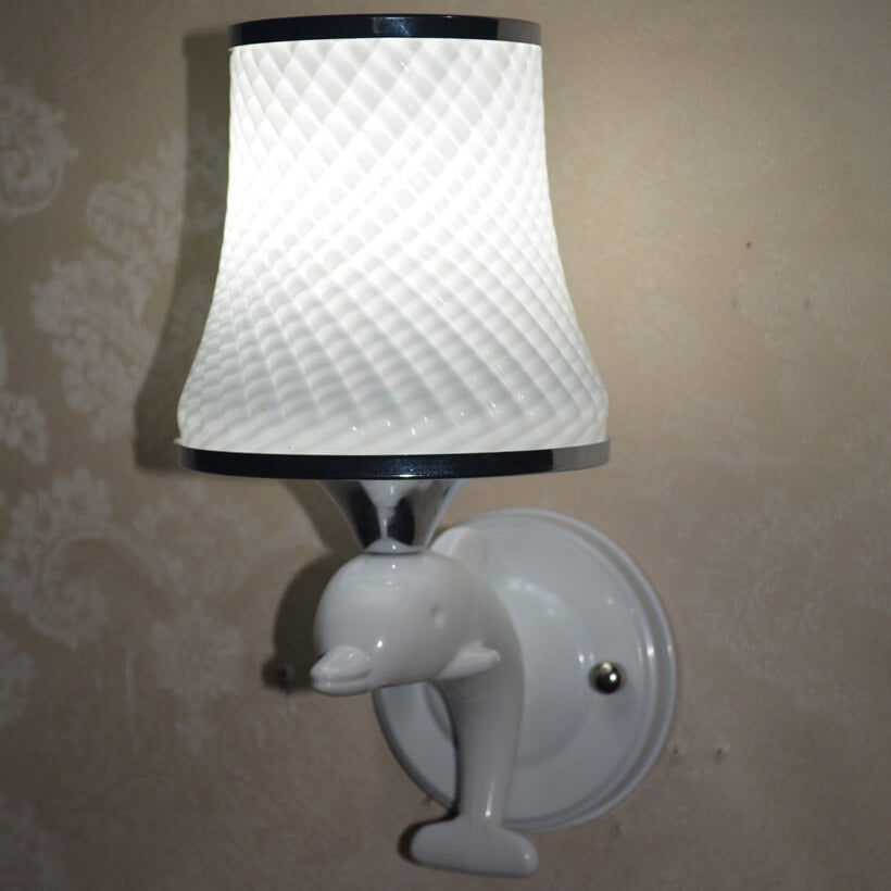 Moderne Glas Kreative Delfin Dekoration Design 1-Licht Wandlampe