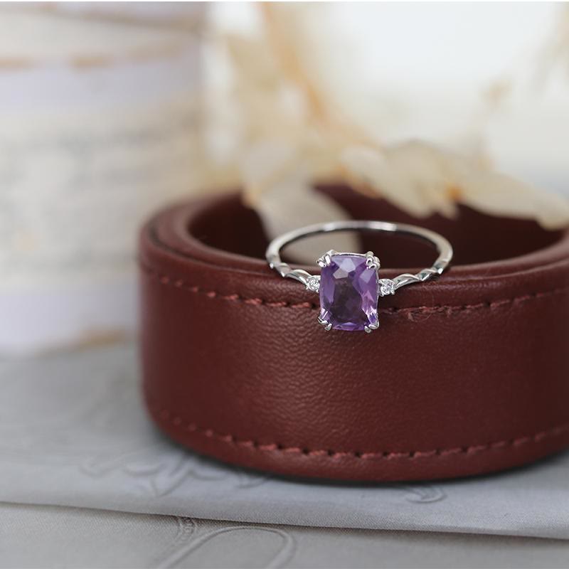 Passions Amethyst Zuckerwürfel Wellen Design Ring