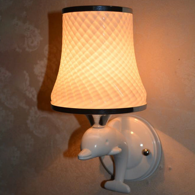 Moderne Glas Kreative Delfin Dekoration Design 1-Licht Wandlampe