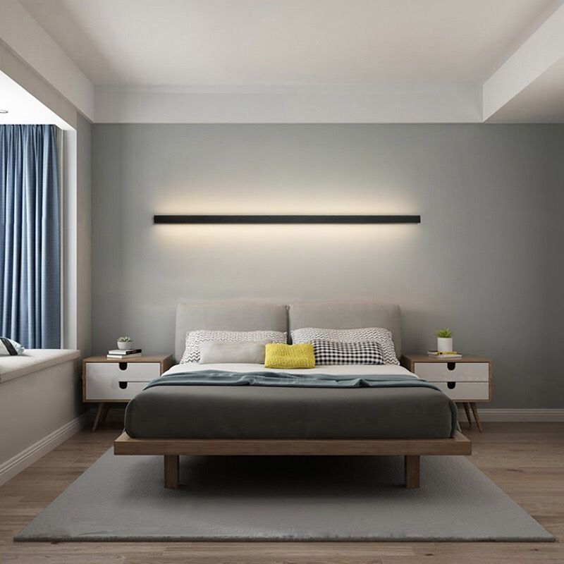 Minimalistische lineare wandleuchte led atmosphärische beleuchtung