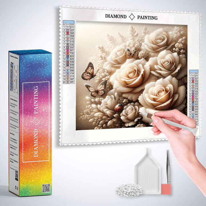 2+1 gratis! |  Diamond Painting - Anmutige Rosen