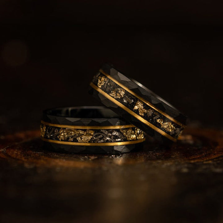 Passions Goldblatt Schwarzer Meteorit Wolfram Ring