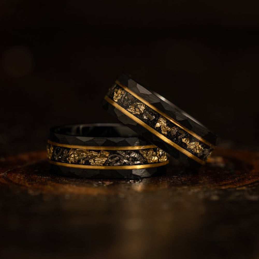 Passions Goldblatt Schwarzer Meteorit Wolfram Ring