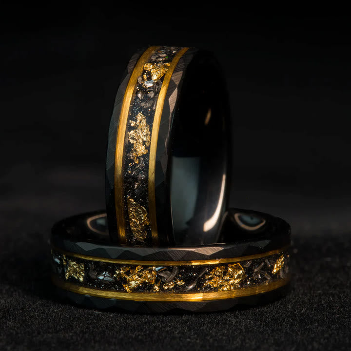 Passions Goldblatt Schwarzer Meteorit Wolfram Ring