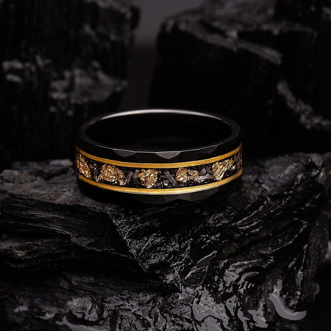 Passions Goldblatt Schwarzer Meteorit Wolfram Ring