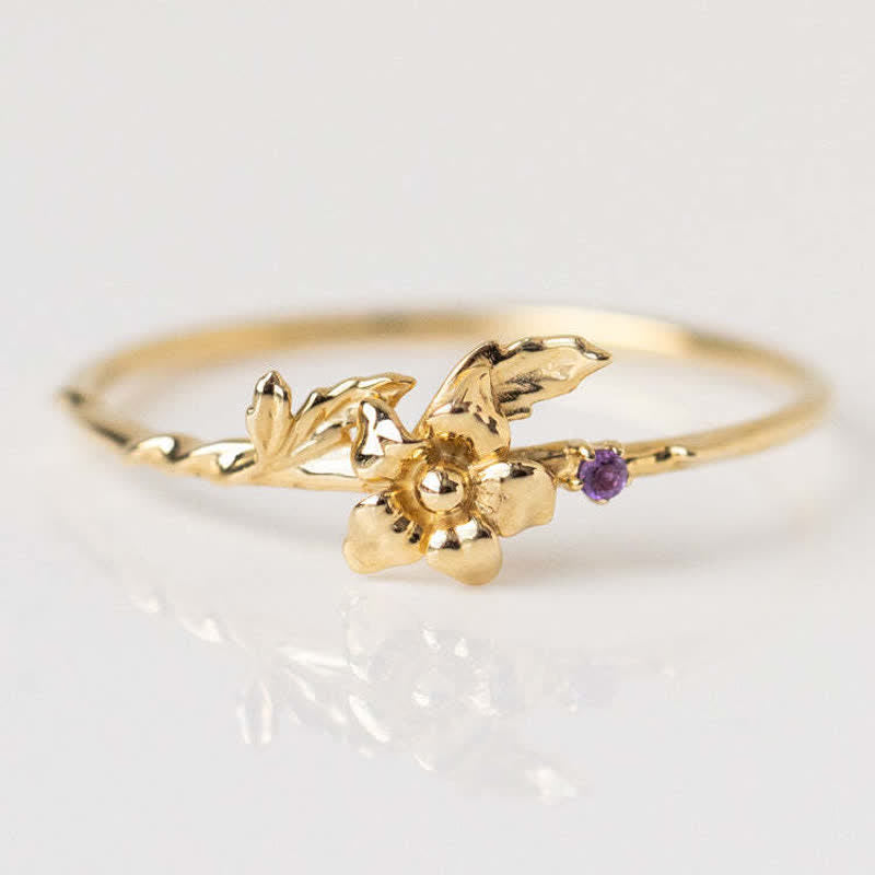 Passions Dainty Statement Geburtsblume Goldring