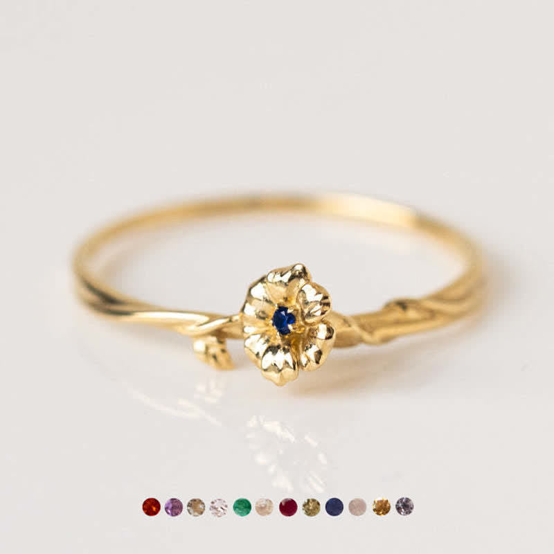 Passions Dainty Statement Geburtsblume Goldring