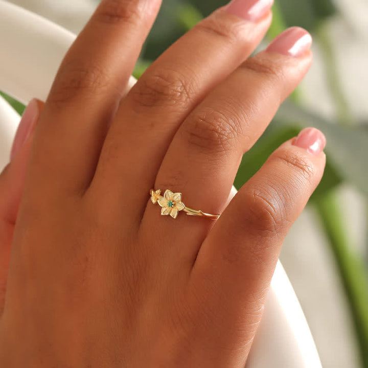 Passions Dainty Statement Geburtsblume Goldring