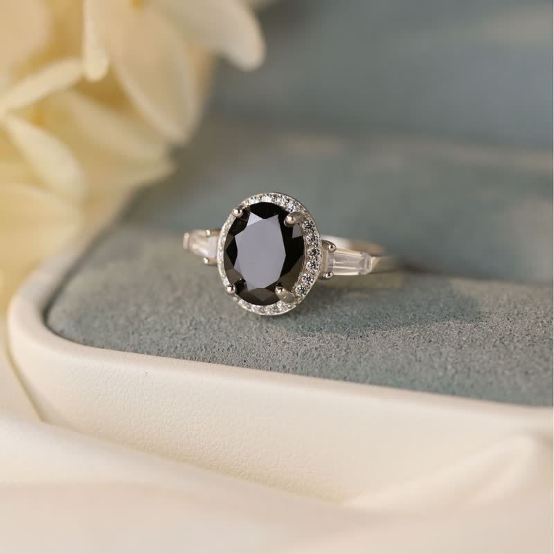 Passions S925 Silber Schwarzer Onyx Herrenring