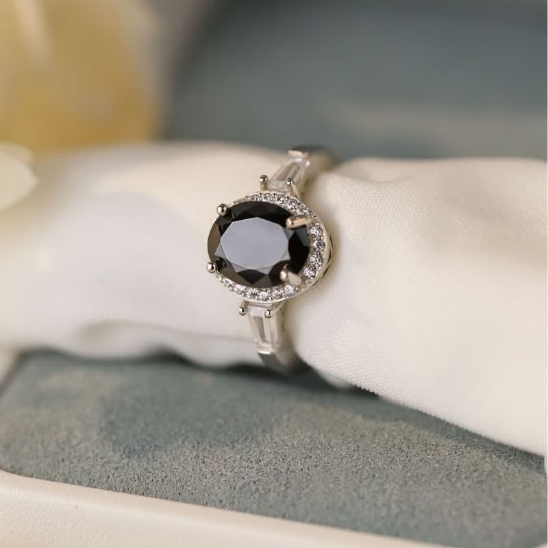 Passions S925 Silber Schwarzer Onyx Herrenring