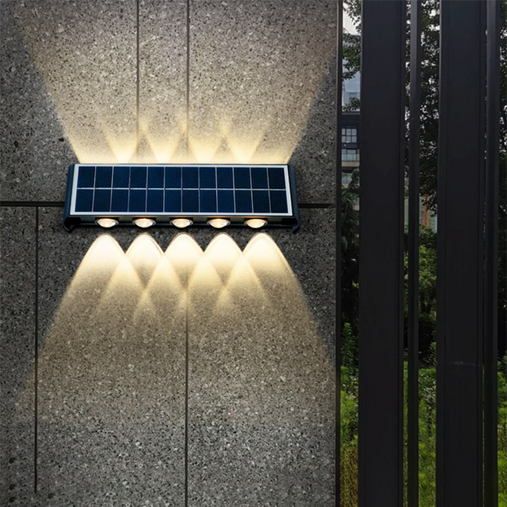 Moderne Einfachheit Solar Wasserfest Rechteckige ABS PMMA LED Wandleuchte Lampe Für Außenpatio