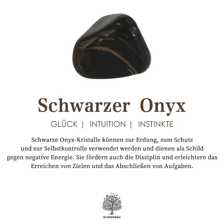 Passions "Energie Heilung" Schwarzer Onyx Blatt Ring