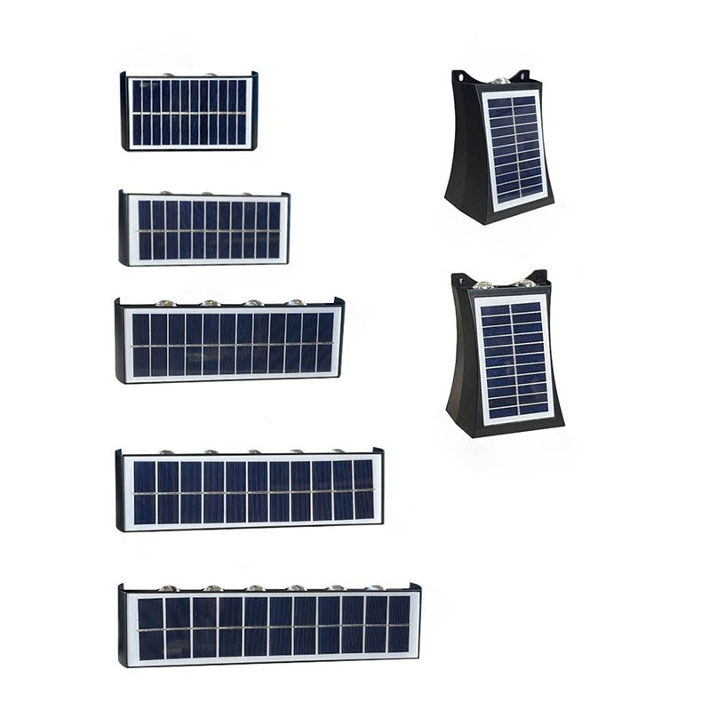 Moderne Einfachheit Solar Wasserfest Rechteckige ABS PMMA LED Wandleuchte Lampe Für Außenpatio