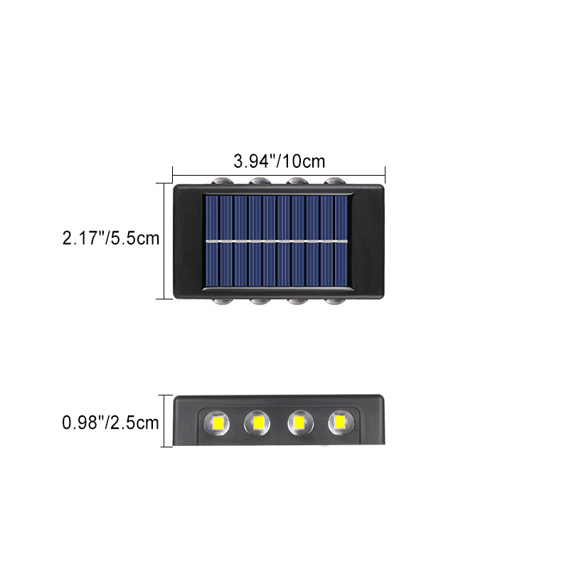 Moderne Einfachheit Solar Wasserdicht Rechteckige ABS PVC LED Wandleuchte Lampe Für Außenpatio