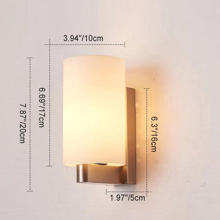 Moderner minimalistischer Eisen-Glas-Zylinder 1-Licht-Wandlampe für den Flur