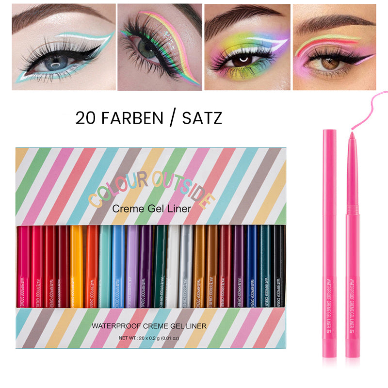 20 Stück Farbiges Eyeliner-Stift-Set | 50% RABATT