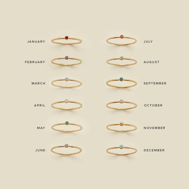 Passions Geburtsstein 12 Monate Geburtsdünner Ring