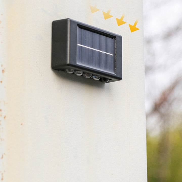 Moderne Einfachheit Solar Wasserdicht Rechteckige ABS PVC LED Wandleuchte Lampe Für Außenpatio