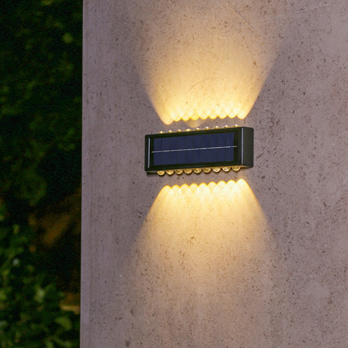 Moderne Einfachheit Solar Wasserdicht Rechteckige ABS PVC LED Wandleuchte Lampe Für Außenpatio