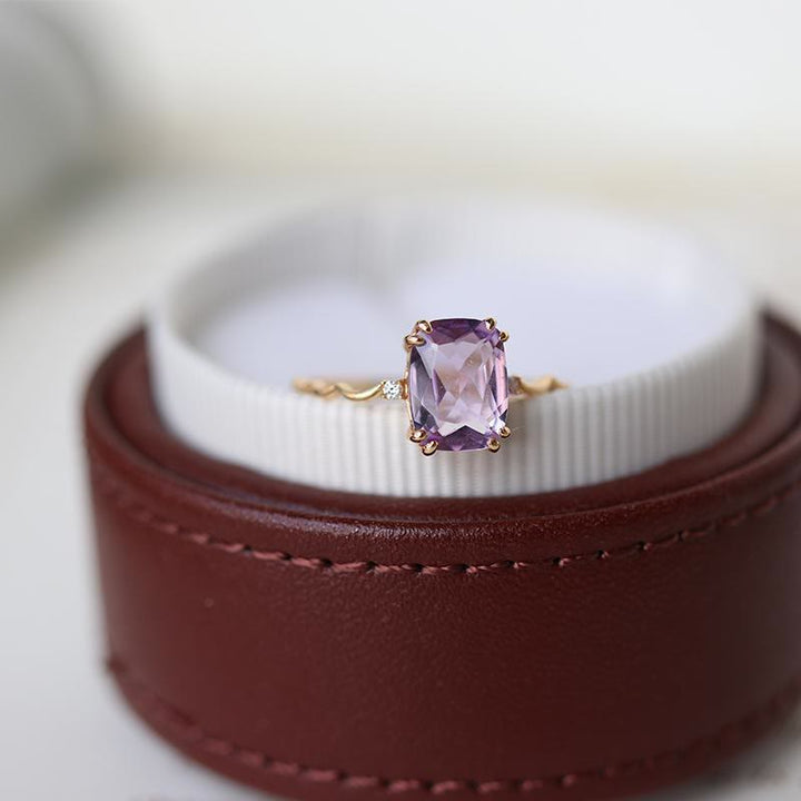 Passions Amethyst Zuckerwürfel Wellen Design Ring