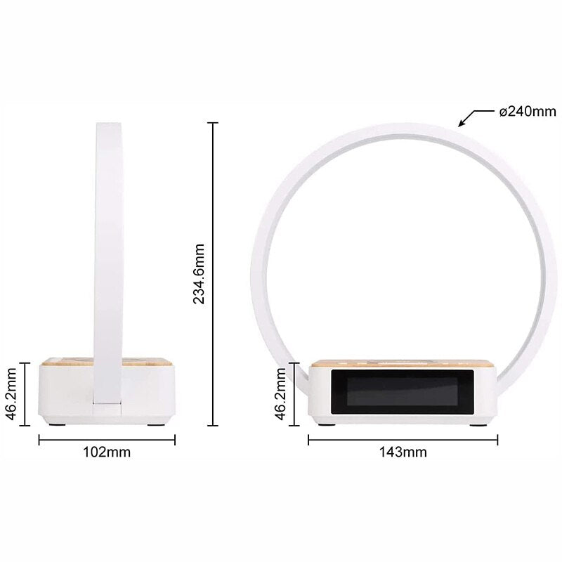 3 in 1 Kabellose Ladebettleuchte mit Wecklicht