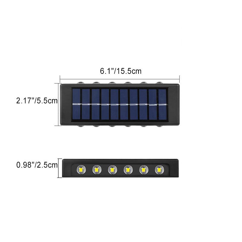 Moderne Einfachheit Solar Wasserdicht Rechteckige ABS PVC LED Wandleuchte Lampe Für Außenpatio