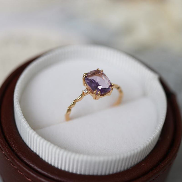 Passions Amethyst Zuckerwürfel Wellen Design Ring