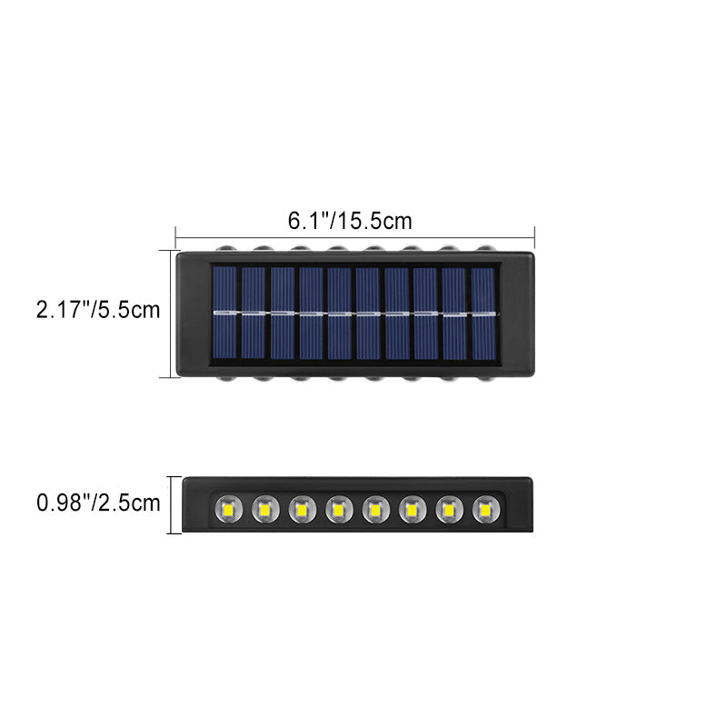 Moderne Einfachheit Solar Wasserdicht Rechteckige ABS PVC LED Wandleuchte Lampe Für Außenpatio