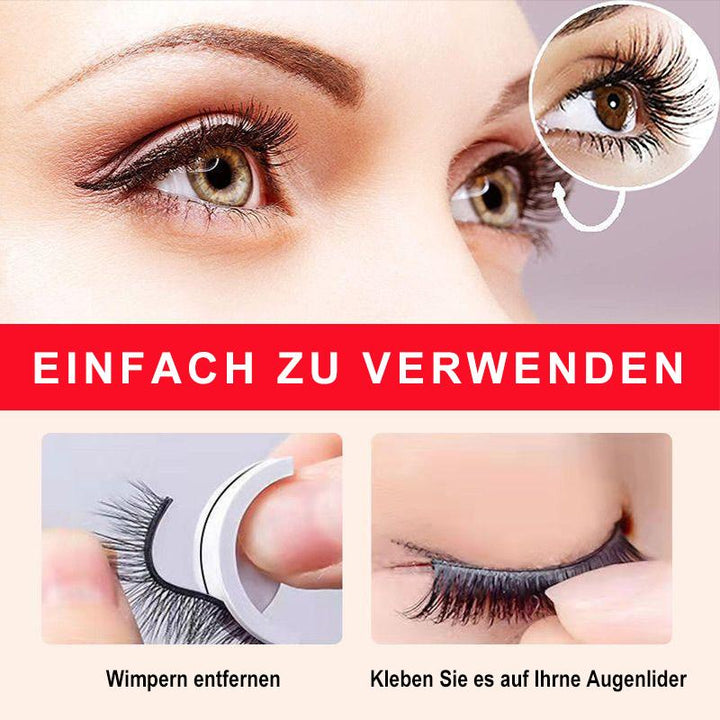 Kleberfreie Wimpern in 3 Sekunden zum Anbringen, wasserfeste selbstklebende Wimpern