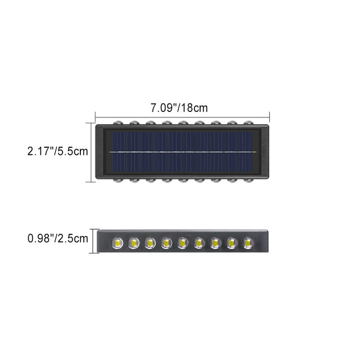 Moderne Einfachheit Solar Wasserdicht Rechteckige ABS PVC LED Wandleuchte Lampe Für Außenpatio