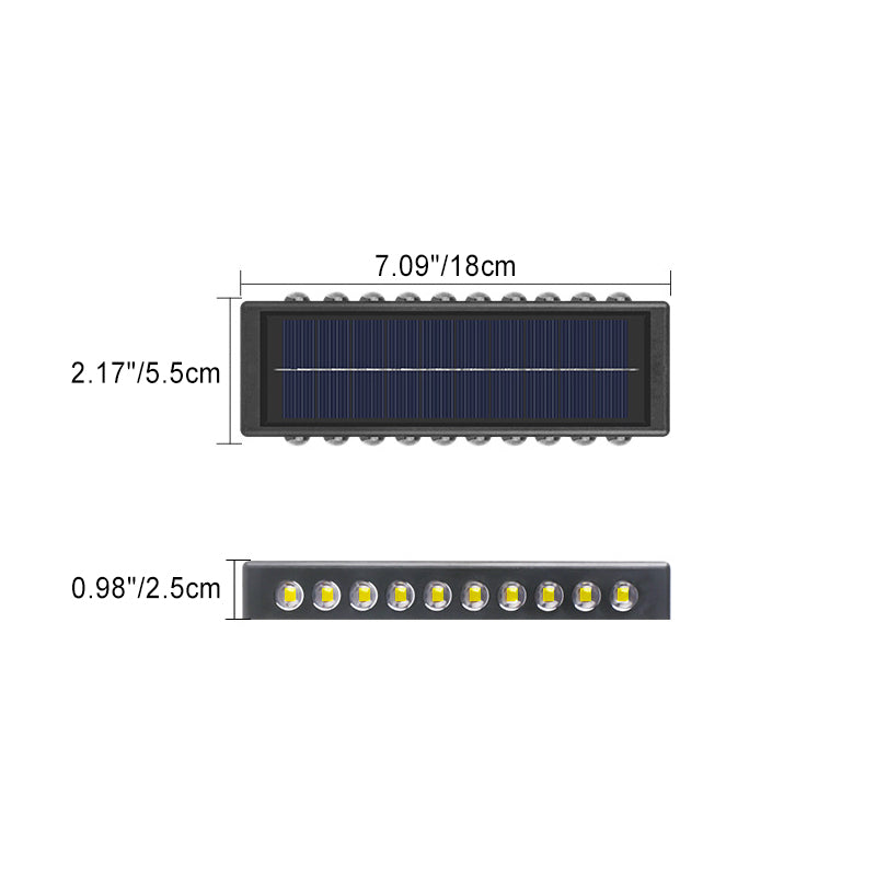 Moderne Einfachheit Solar Wasserdicht Rechteckige ABS PVC LED Wandleuchte Lampe Für Außenpatio