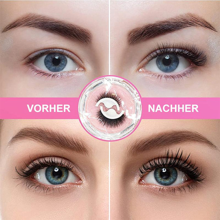 Kleberfreie Wimpern in 3 Sekunden zum Anbringen, wasserfeste selbstklebende Wimpern