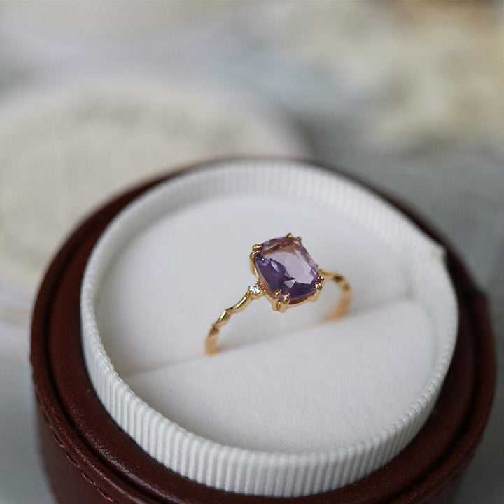 Passions Amethyst Zuckerwürfel Wellen Design Ring