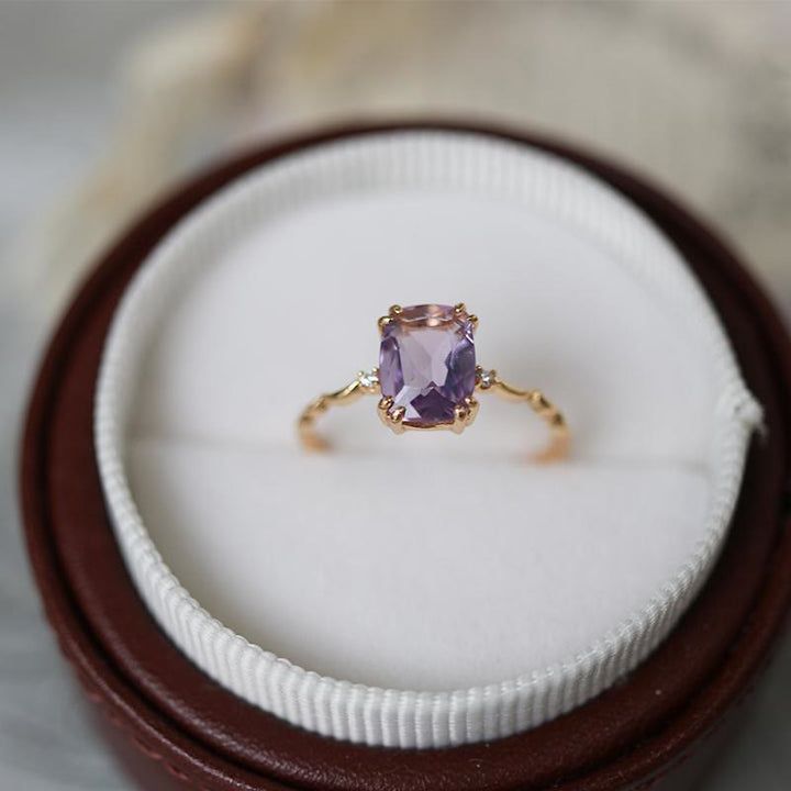 Passions Amethyst Zuckerwürfel Wellen Design Ring