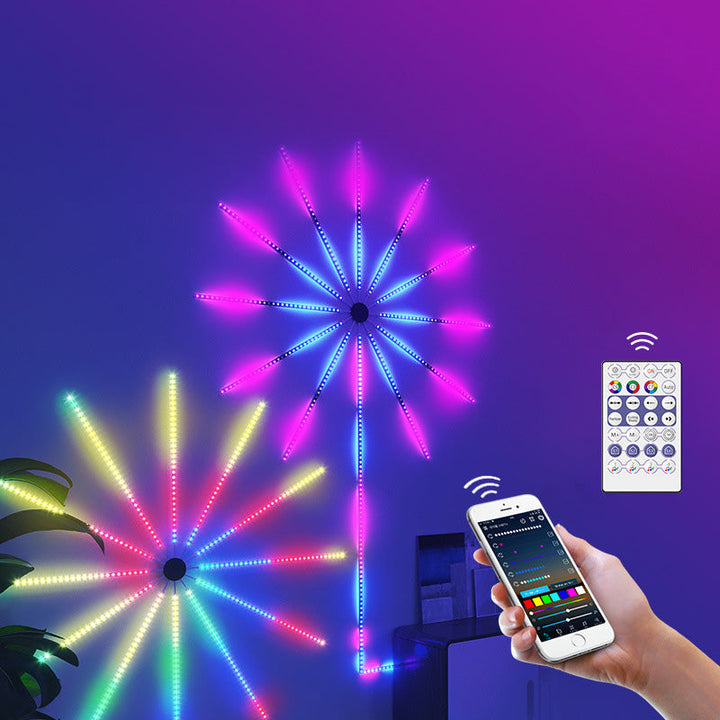 Zeitgenössische kreative farbenfrohe Feuerwerksmusik Sprachsteuerung Atmosphären dekorative RGB USB LED Wandleuchte Lampe für das Schlafzimmer