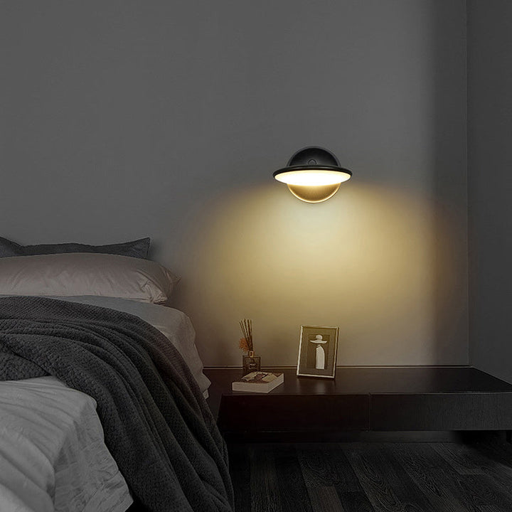 Moderne Minimalistische Rotierbare Wasserdichte Runde Aluminium Acryl LED Wandleuchte Lampe Für Außenbereich