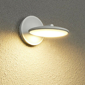 Moderne Minimalistische Rotierbare Wasserdichte Runde Aluminium Acryl LED Wandleuchte Lampe Für Außenbereich