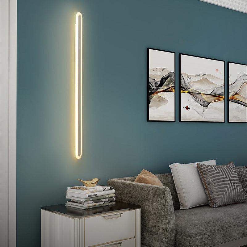 Moderner minimalistischer rechteckiger langer Eisen-Acryl-LED-Wand-Wandleuchte für das Wohnzimmer