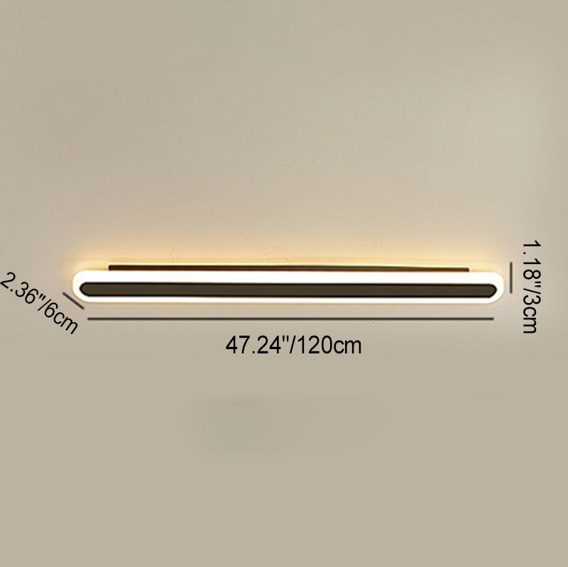 Moderner minimalistischer rechteckiger langer Eisen-Acryl-LED-Wand-Wandleuchte für das Wohnzimmer