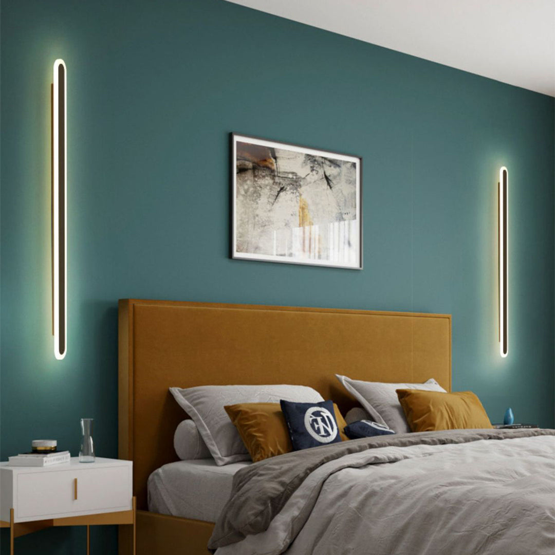 Moderner minimalistischer rechteckiger langer Eisen-Acryl-LED-Wand-Wandleuchte für das Wohnzimmer