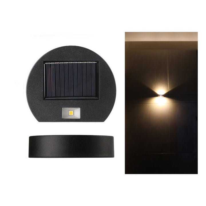 Moderne Minimalistische Solar Wasserfeste Runde Rechteckige ABS PVC LED Außenwandleuchte für den Garten