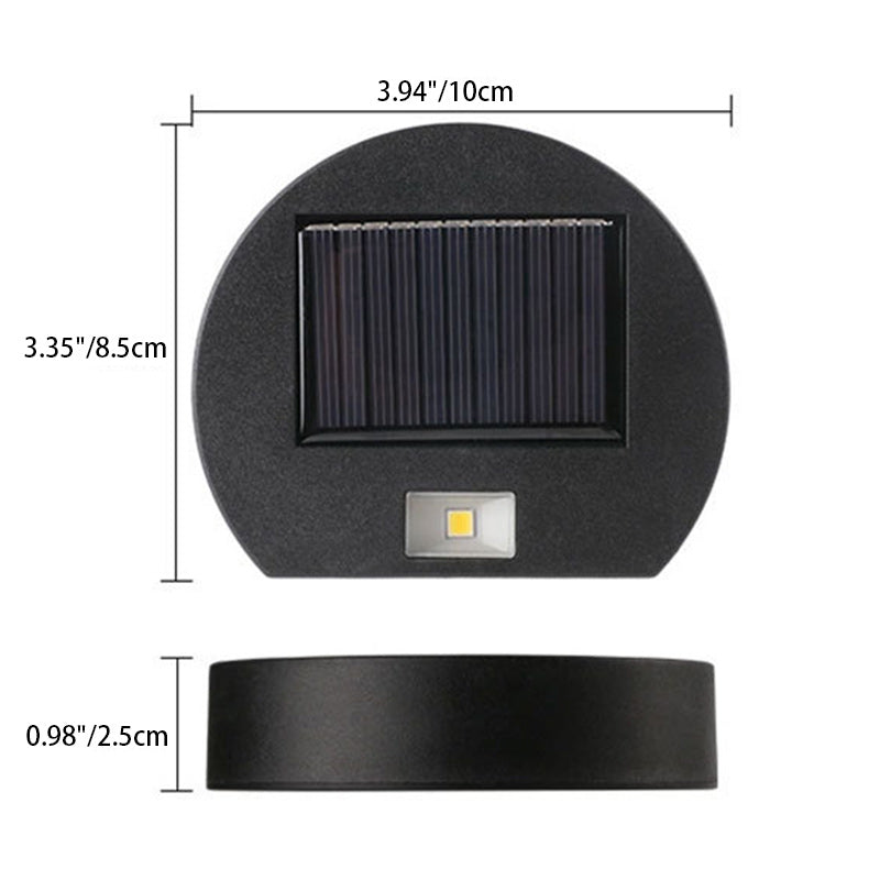 Moderne Minimalistische Solar Wasserfeste Runde Rechteckige ABS PVC LED Außenwandleuchte für den Garten