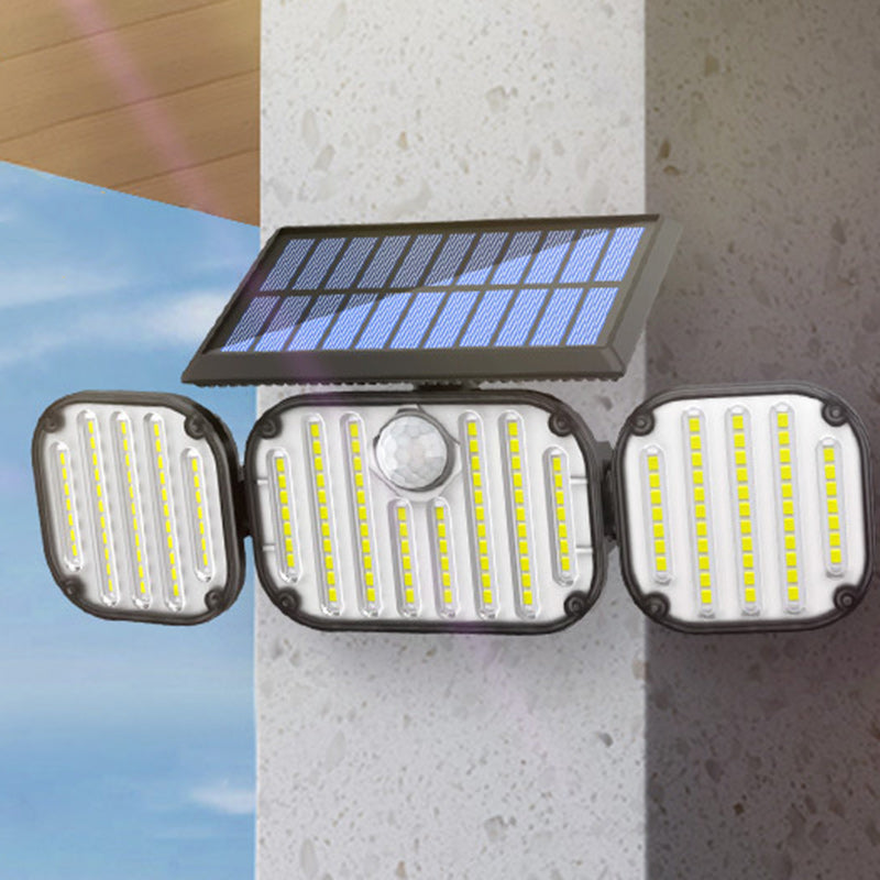 Moderner minimalistischer solarbetriebener wasserdichter rechteckiger quadratischer runder Rahmen ABS Kunststoff LED Außenwandwandleuchte für den Garten