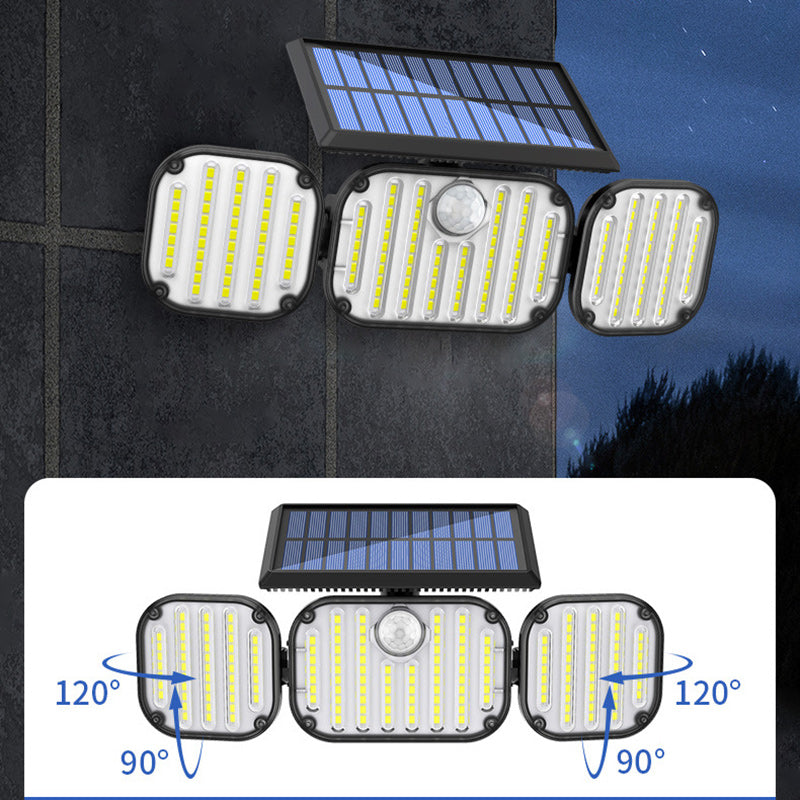 Moderner minimalistischer solarbetriebener wasserdichter rechteckiger quadratischer runder Rahmen ABS Kunststoff LED Außenwandwandleuchte für den Garten